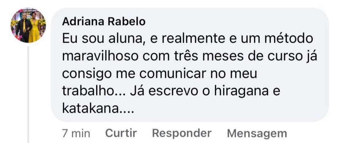 Depoimento de Adriana Rabelo sobre o curso de japonês